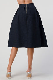 Pleated Waist Mid-Length Puffy Skirt