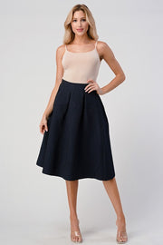 Pleated Waist Mid-Length Puffy Skirt