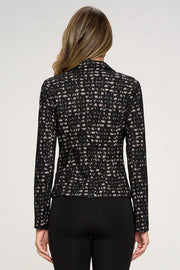 Women's allover stripe lace fashion jacket