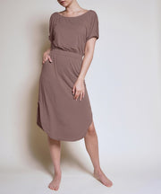 PUFF SLEEVE TULIP SHAPE DRESS