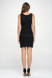 Diagonal lace tunic mini dress