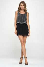 Bead details cami mini dress
