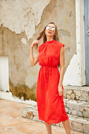 Women Casual Summer Sleeveless Halter Neck Dress
