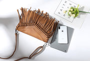 Vegan leather Tassel crossbody bags