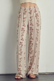 Palazzo pants in floral rayon gauze