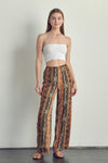 Elastic waisted palazzo pants in ethnic print