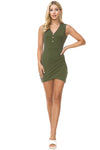 Womens V neck Sleeveless Midlength Dress