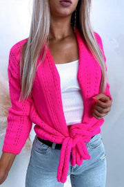 Solid Knot Tie Front Cardigan