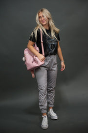 UPTOWN Lightweight Joggers in Grey Plaid