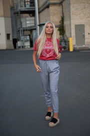 UPTOWN Lightweight Joggers in Grey Plaid