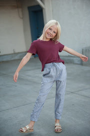 UPTOWN Lightweight Joggers in Grey Plaid