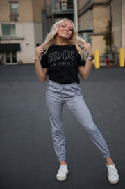 UPTOWN Lightweight Joggers in Grey Plaid