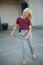 UPTOWN Lightweight Joggers in Grey Plaid