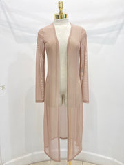 Mesh Long Line Sheer Duster gown