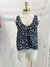 Hi low V neck knot front sleeveless tank top