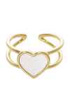 Gold-Dipped Heart Adjustable Ring