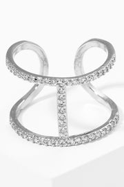 CZ Gold-Dipped Double Stack Adjustable Ring