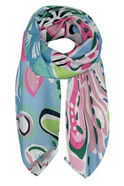 Tropical Floral Print Scarf