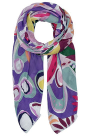 Tropical Floral Print Scarf
