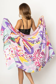 Tropical Floral Print Scarf