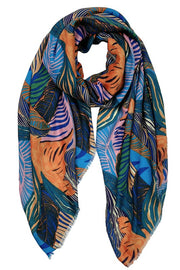 Colorful Palm Leaf Print Scarf