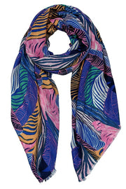Colorful Palm Leaf Print Scarf