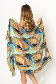 Colorful Palm Leaf Print Scarf