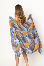 Colorful Palm Leaf Print Scarf