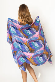 Colorful Palm Leaf Print Scarf