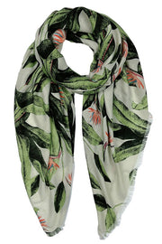 Tropical Palm Leaf Print Scarf