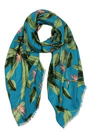 Tropical Palm Leaf Print Scarf