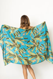 Tropical Palm Leaf Print Scarf