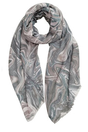 Watercolor Swirl Print Scarf