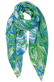 Watercolor Swirl Print Scarf