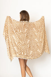 Solid Leaves Print Scarf