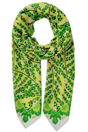 Solid Leaves Print Scarf