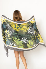 Tropical Leaves Print Scarf