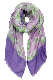 Bordered Swirl Print Scarf