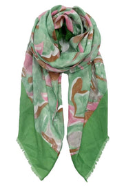 Bordered Swirl Print Scarf