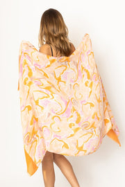 Bordered Swirl Print Scarf
