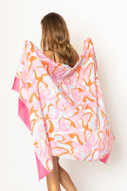 Bordered Swirl Print Scarf