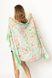 Bordered Swirl Print Scarf