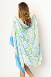 Bordered Swirl Print Scarf