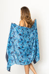 Solid Palm Leaf Print Scarf