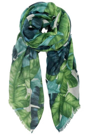 Multi Palm Leaves Print Scarf