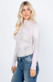 Pink Gray Tie Dye Bodysuit