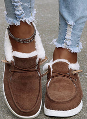 Fluffy Flat Slip On Shoes Booties