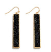 Rectangle Rock Crystal Drop Earrings