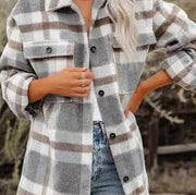 Plaid Flannel Shacket Jacket Women