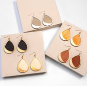 Oval Wood Earrings